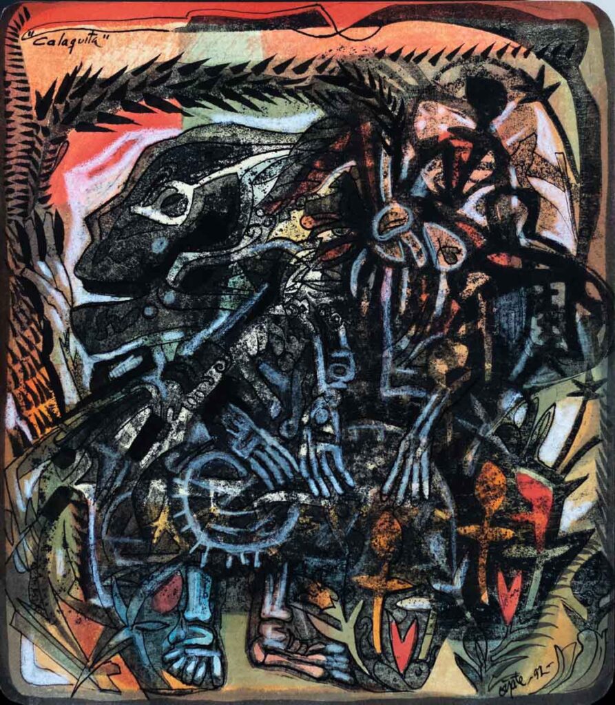 "Calaquita" año 1992, técnica mixta, medidas 25 cm. x 22 cm.
