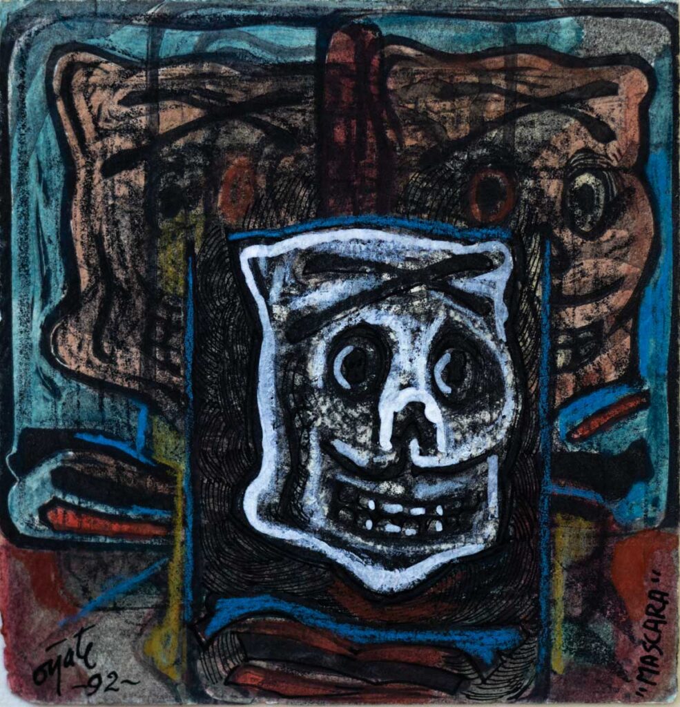 "Mascara" año 1992, técnica mixta, 24 cm. x 20 cm.