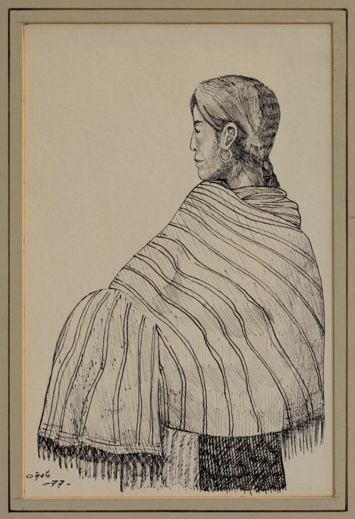 "Urandeni (mujer de Uranden)" 1977, tinta, medida 28 cm. x 18 cm.
