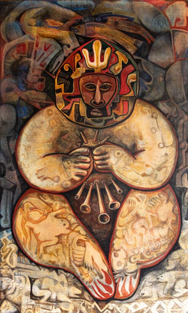 "Tocador" 2004, acrílico sobre tela, 2 m. x 1.20 m.