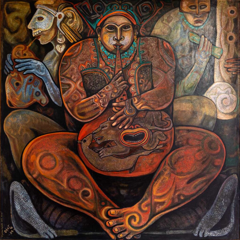 "Modulador del eco" 2004, acrílico sobre tela 2 m. x 1.2 m.