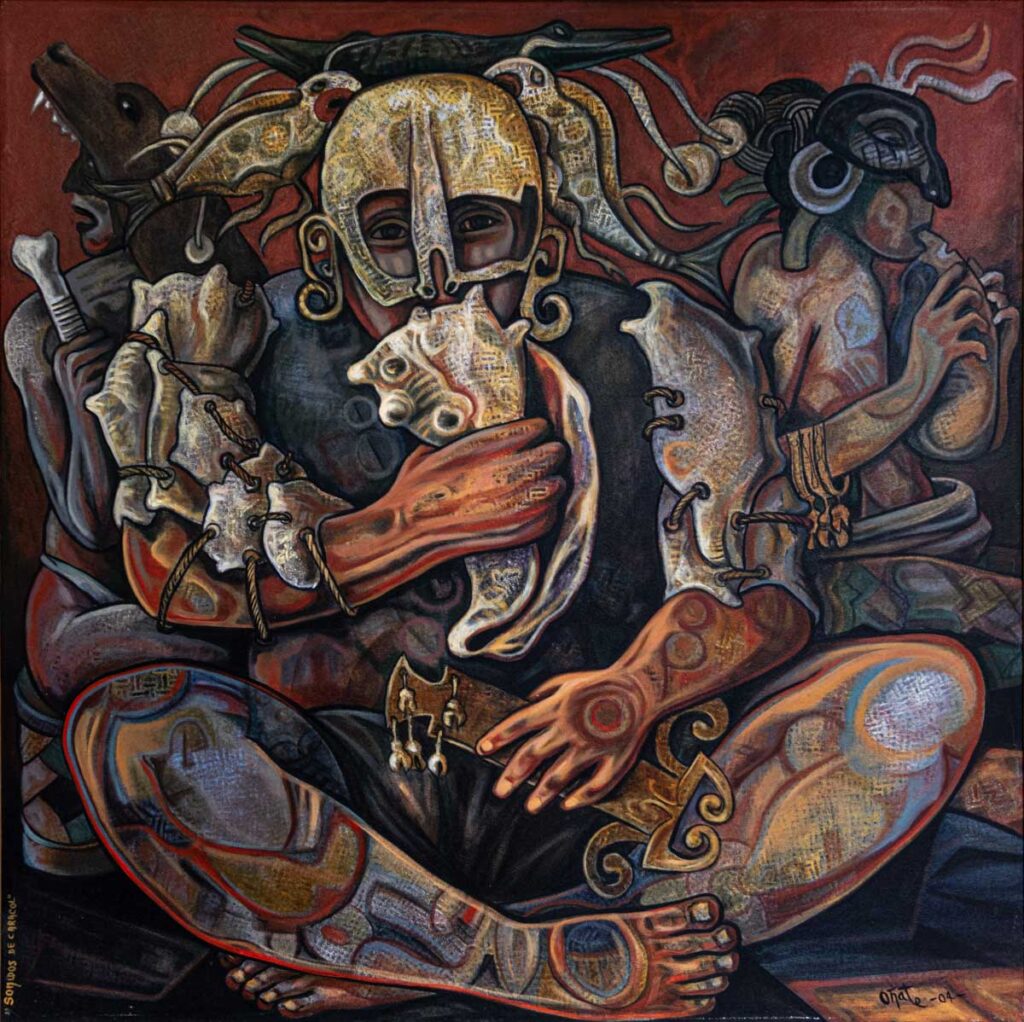"Sonido de caracol" 2004, acrílico sobre tela, 1.20 m. x 1.20 m.