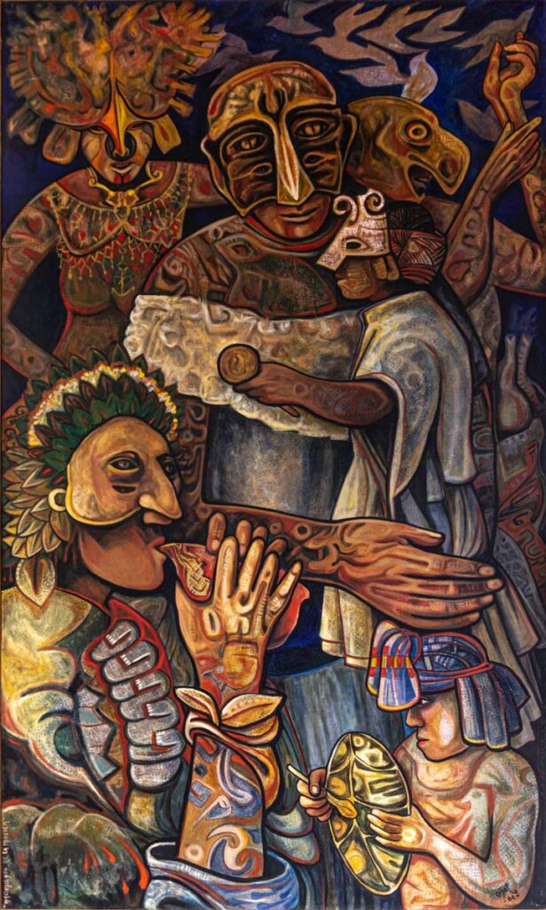 "Nacimiento de la música" 2004, acrílico sobre tela, 2 m. x 1.20 m.
